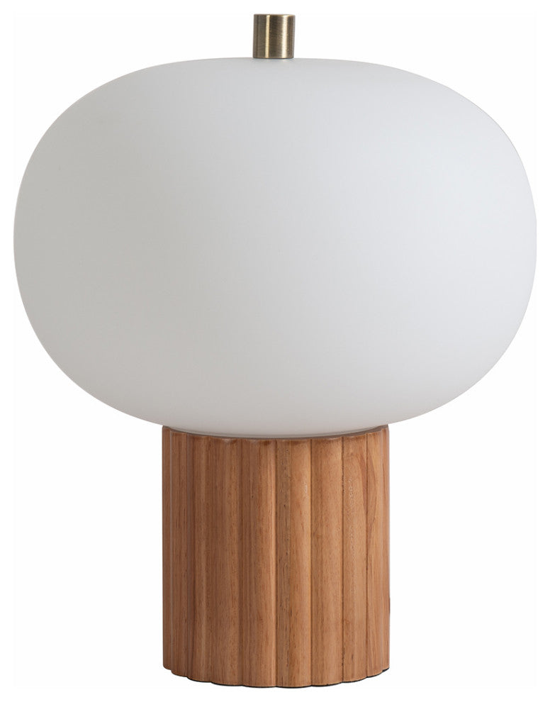 Tambo Accent Table Lamp Weathered Brass, Natural Ash
