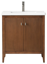Vanity Art Freestanding Vanity, Walnut, 30", Single Sink, Brushed Nickel