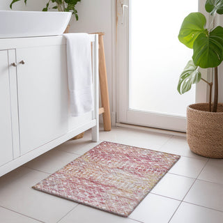 Machine Washable Indoor/Outdoor Chantille ACN1638 Pink 1'8" x 2'6" Rug