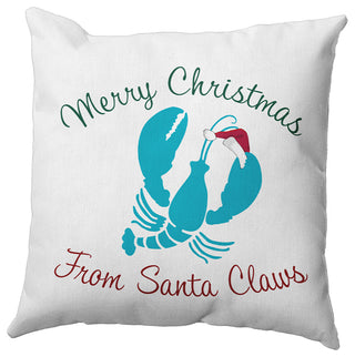 Santa Claws Lobster Accent Pillow, Turquoise, 18"x18"