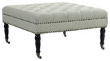 Beatrice 34 in.  Indoor Light Gray Finish Ottoman