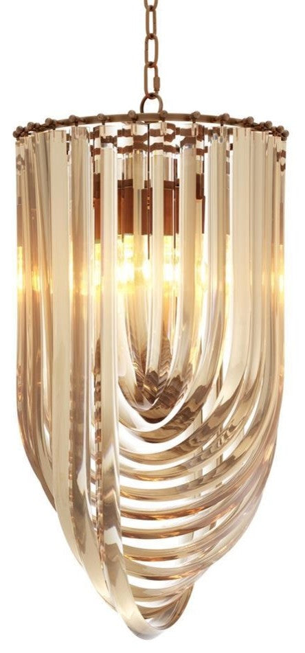 Gold Lucite Loop Chandelier | Eichholtz Murano