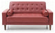 Navi Sleeper Love Seat, Red Faux Leather