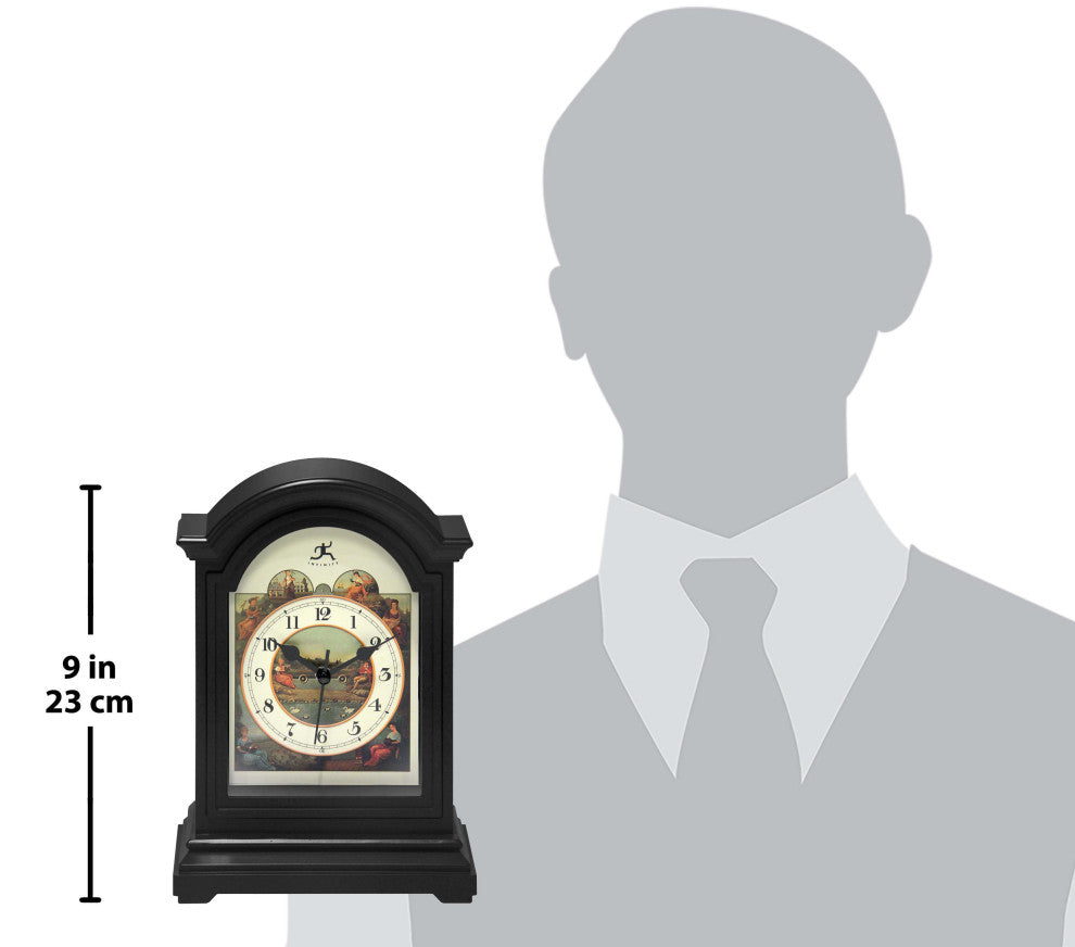 Black Plastic 9" Tabletop Clock