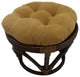 18" Round Solid Micro Suede Tufted Footstool Cushion, Brown
