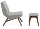 Modrest Whitney Modern Charcoal and Walnut Accent Chair and Ottoman