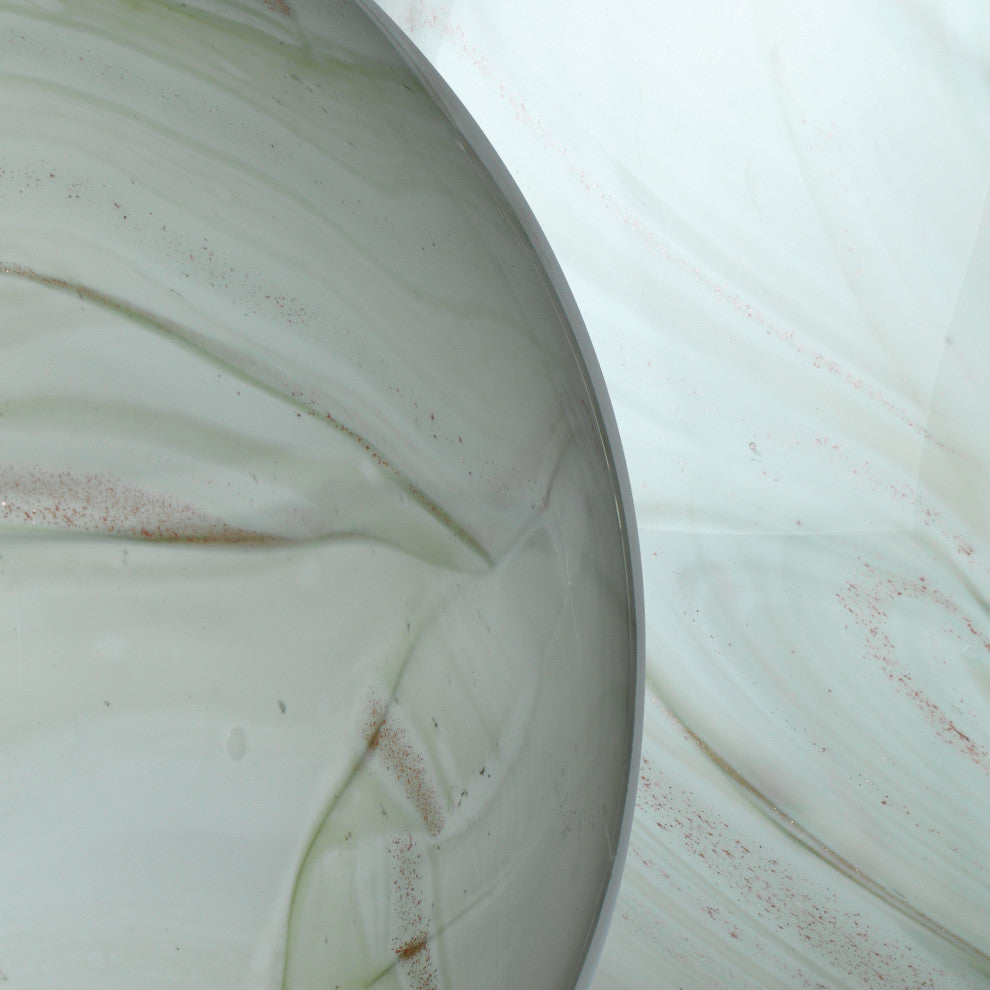 2-Piece Cosmos Glass Balls, Sage Swirl
