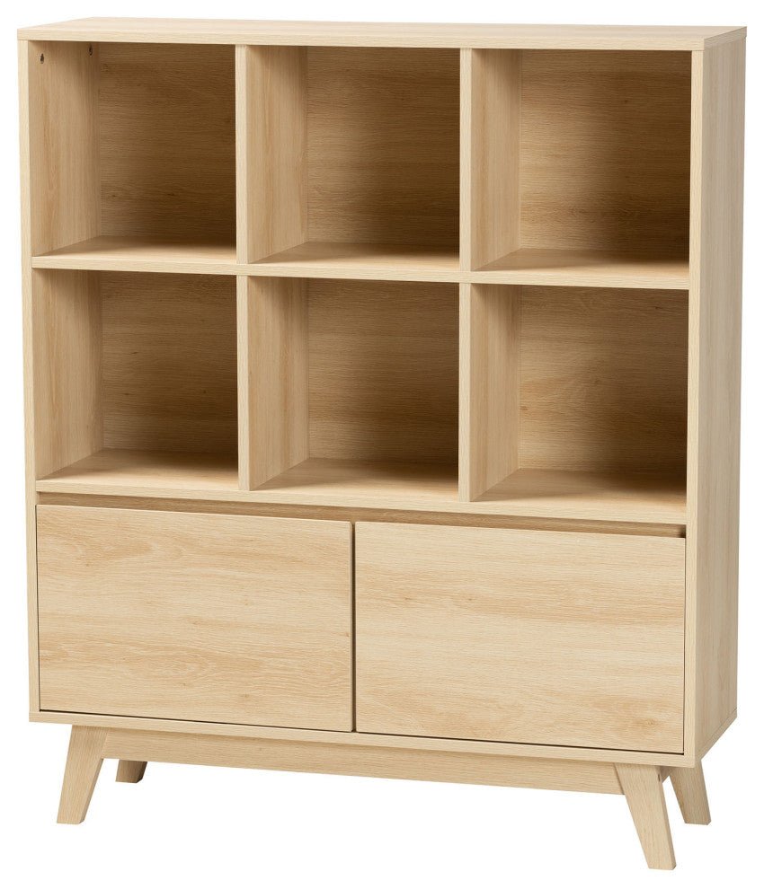 Vanda Oak Brown Finished Wood Bookshelf