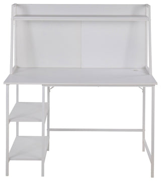 Geo Shelf Desk, White Steel, White MDF