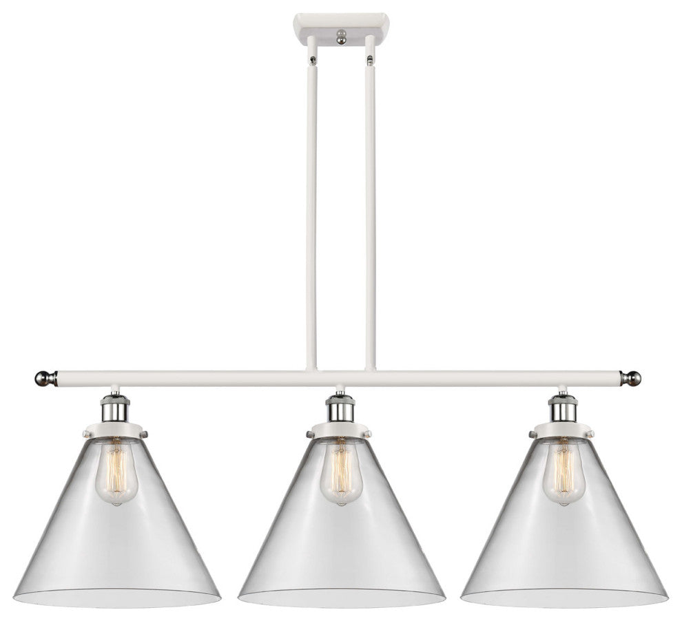 Innovations 916-3I-WPC-G42-L 12" 3 Light Island Light, White, Polished Chrome
