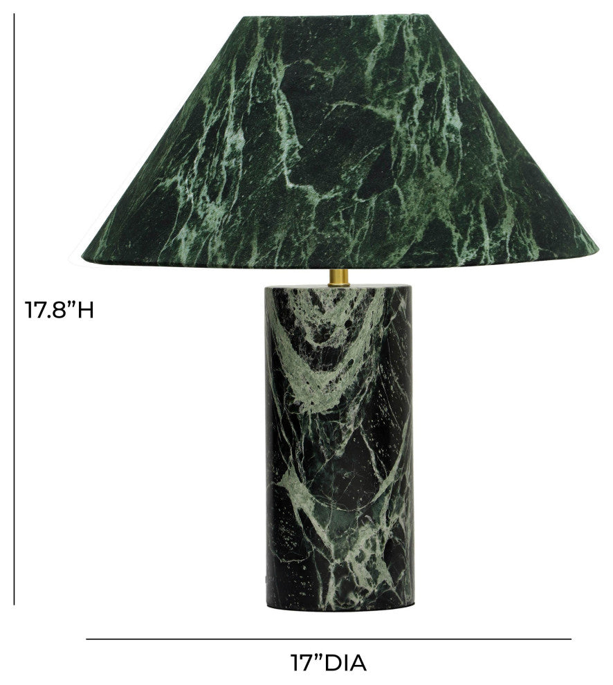 Mable Marble Table Lamp, Green