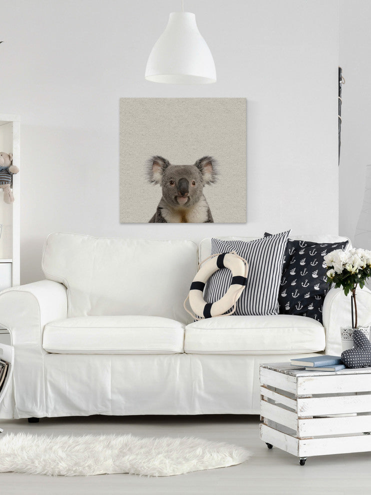 "Playful Koala" Painting Print, Wrapped Canvas, 40"x40"