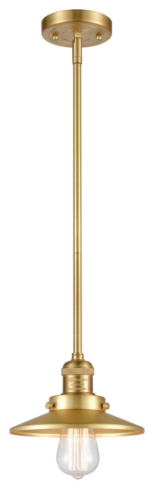 Railroad 1 Light Mini Pendant, Satin Gold, Satin Gold