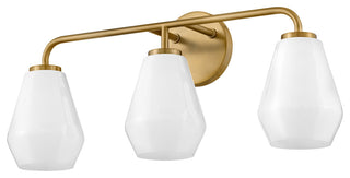 Lark Gio 24" Three-Light Bath Vanity Fixture, Lacquered Brass