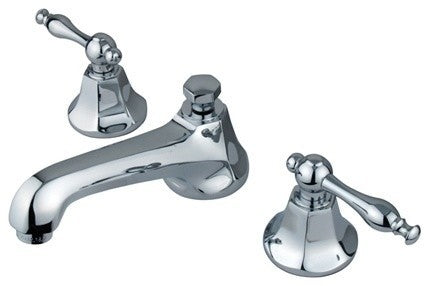 Kingston Brass Widespread Bathroom Faucet With Brass Pop-Up, Polished Chrome