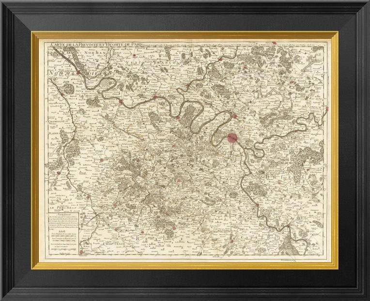 "Paris, France, 1711" Framed Canvas Giclee by Guillaume de Lisle, 20x17"