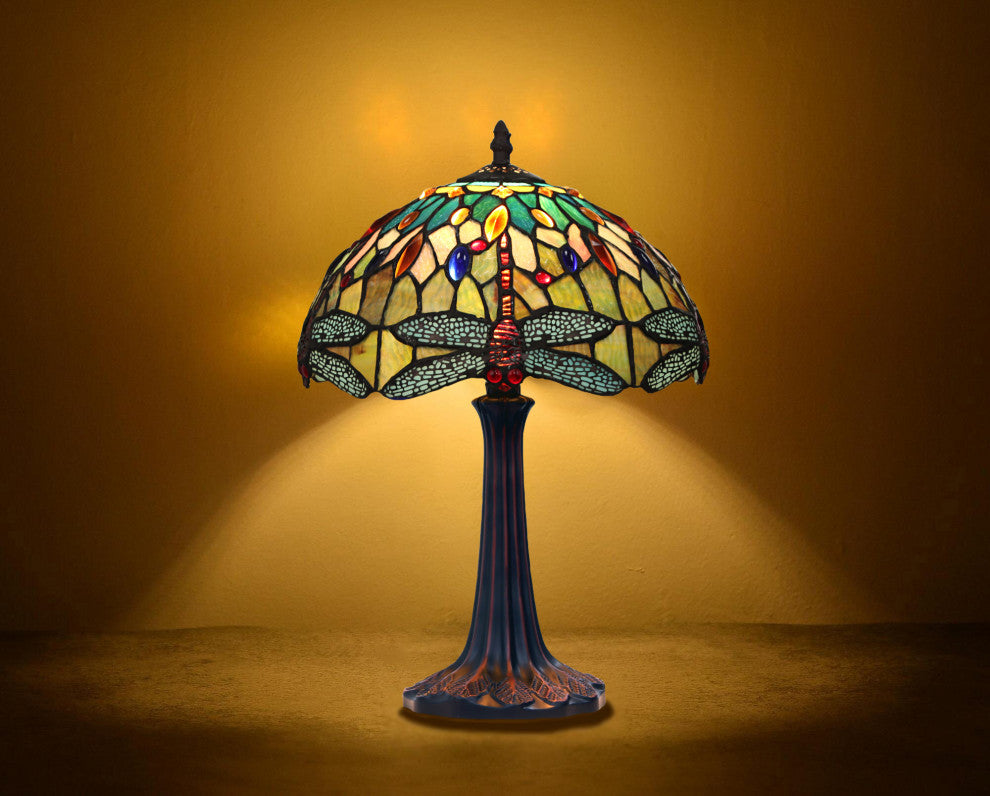 Empress Tiffany-Style Dark Bronze 1 Light Table Lamp 12" Shade