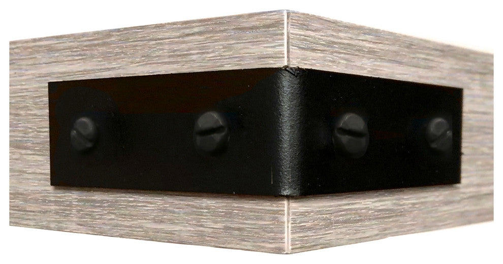 9602068E Floating Shelf With Metal Corners, Oak, 36"x8"x3.5"