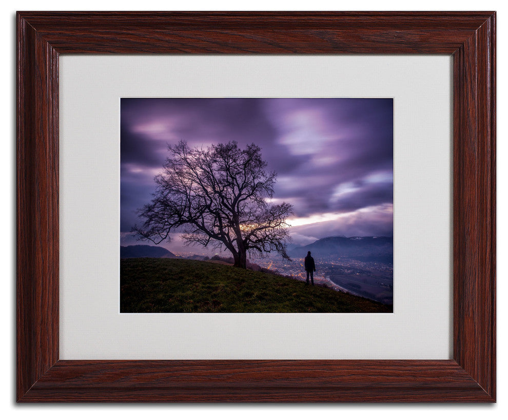 'The Tree of Love Grenoble' Matted Framed Canvas Art by Mathieu Rivrin