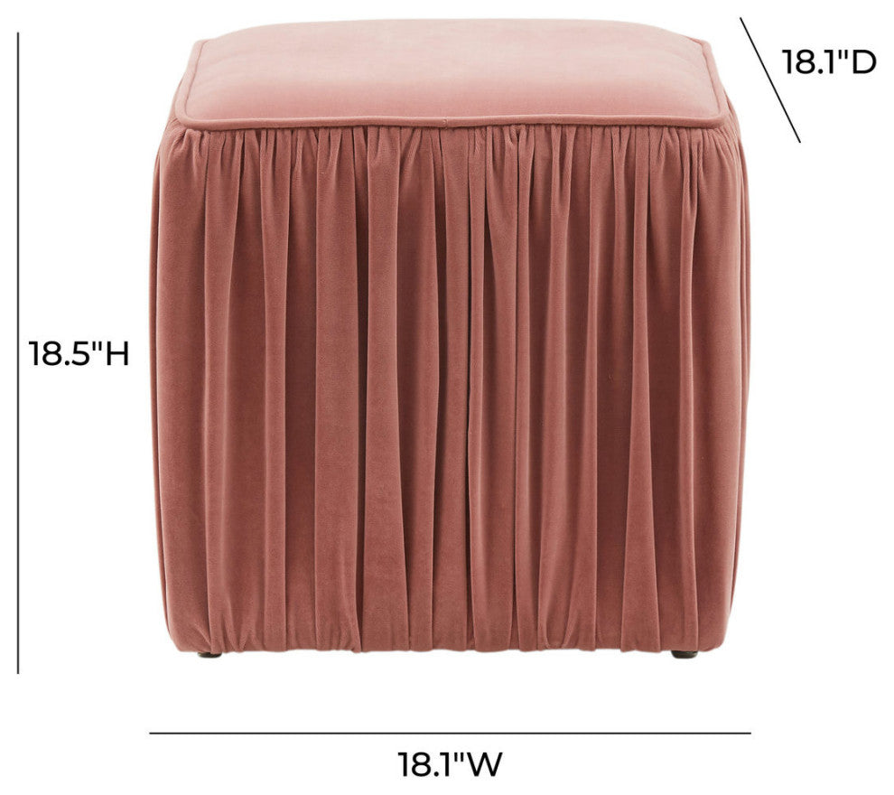 TOV Furniture Morgan Mauve Pleated Ottoman