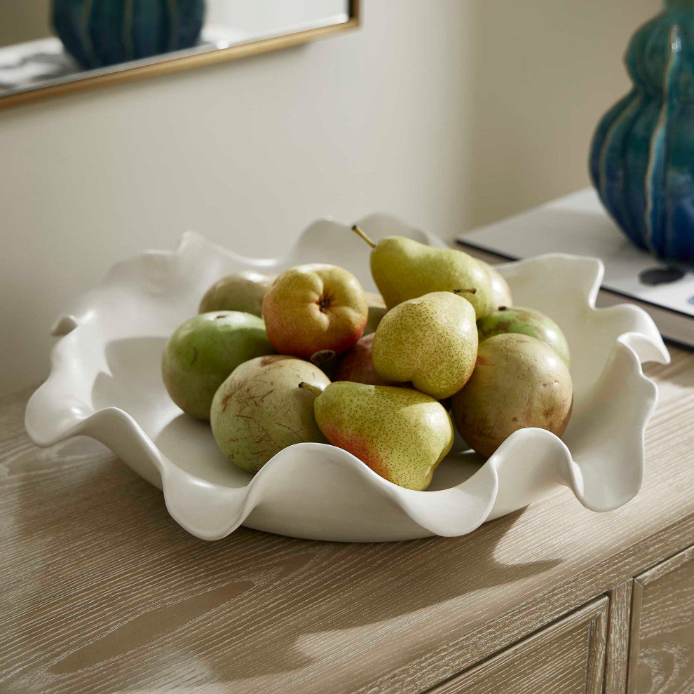 Uttermost Wave Crest White Outdoor Bowl