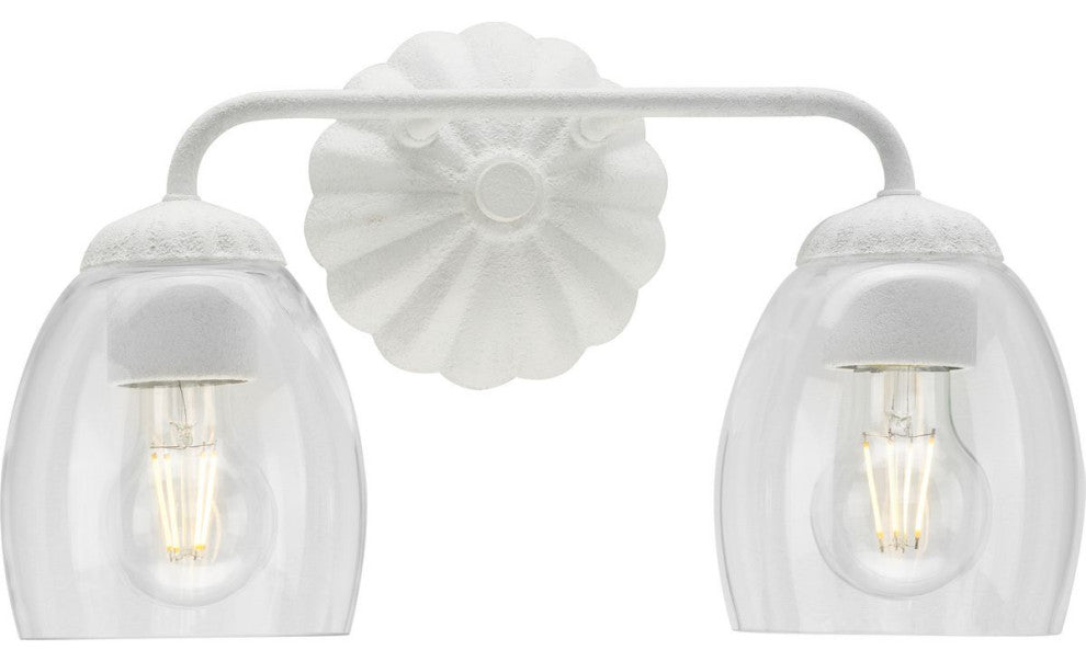 Quillan Collection Transitional Bath and Vanity Light, White Plaster