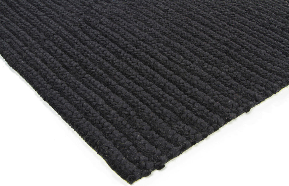 Anni Contemporary Area Rug, Black, 9'x13' Rectangle