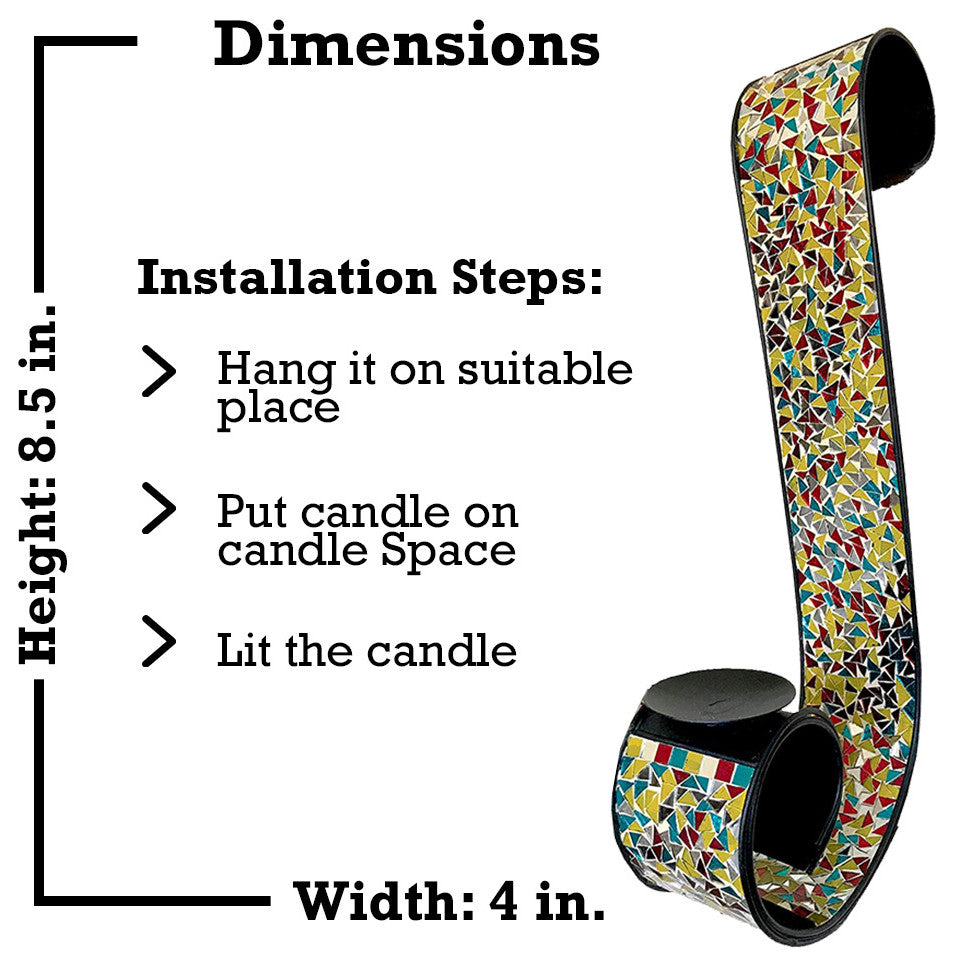 DecorShore "Bella Palacio" Metal Wall Mosaic Scroll Candle Holder, 23", Set of 2