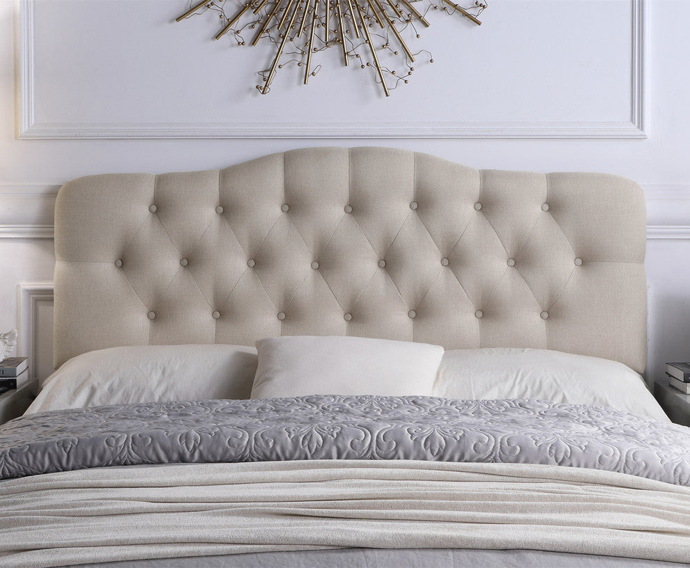 Charlotte Upholstered Panel Headboard, Beige, King
