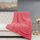 Derby Jumbo Over-Sized Double Sided Faux Fur Throw Blanket, Spice Coral, 60"x80"