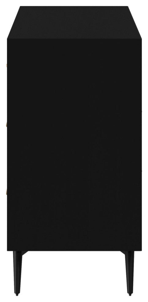 Flynn Mid Century Modern 7 Drawer Dresser, Black