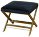 Ellis Ottoman- Black Black Velvet Fabric With Brushed Gold Legs