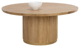 Kalla Dining Table, Round, Rustic Oak, 68"