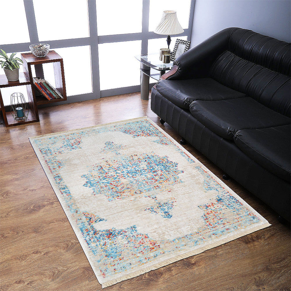 MACHINE MADE POLYESTER AREA RUGS  -Multicolor, Oriental ,Rugs for Living Room