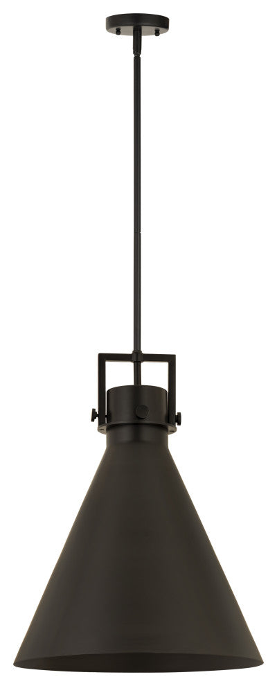 Innovations Lighting 710-1S-BK-M711-16BK-LED Newton Cone 1 Light 16" Pendant