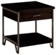 Benzara BM233838 1 Drawer Wooden End Table With Metal Frame, Brown
