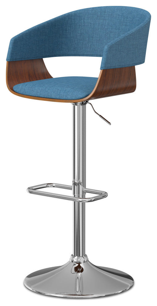 Lowell Adjustable Swivel Bar Stool, Blue