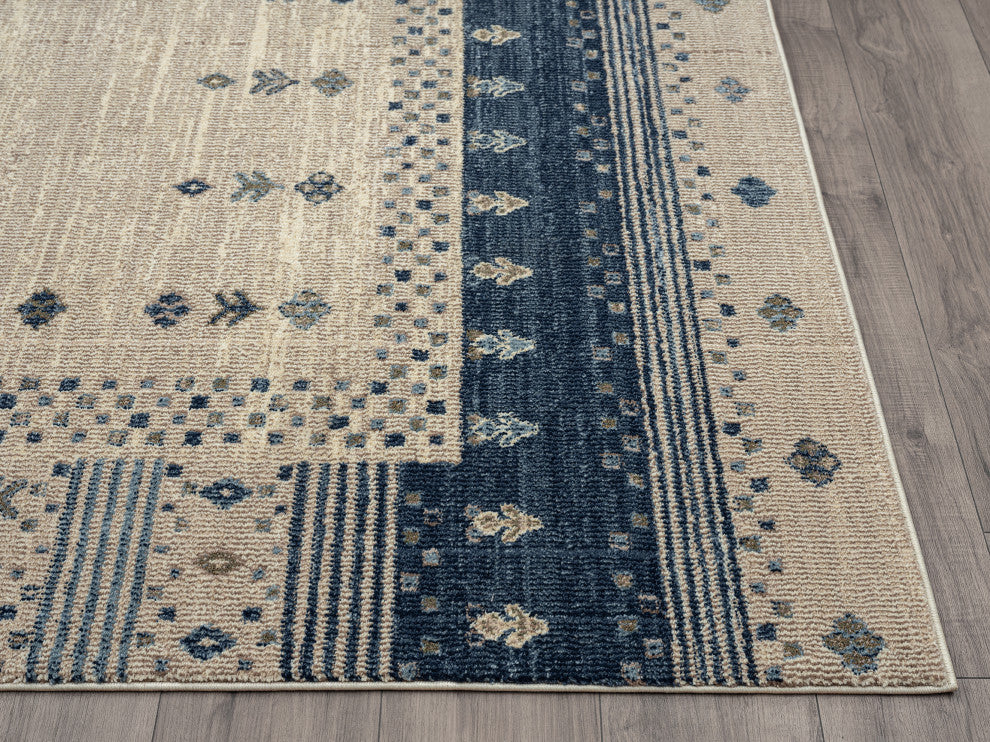 Abani Mesa MES190A Southwestern Blue Beige Tribal Area Rug