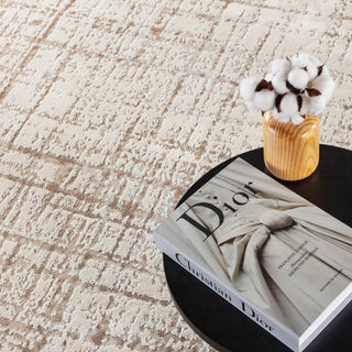 High-Low Kinsley Ivory/Brown Rug, Ivory, 12'x15'2"