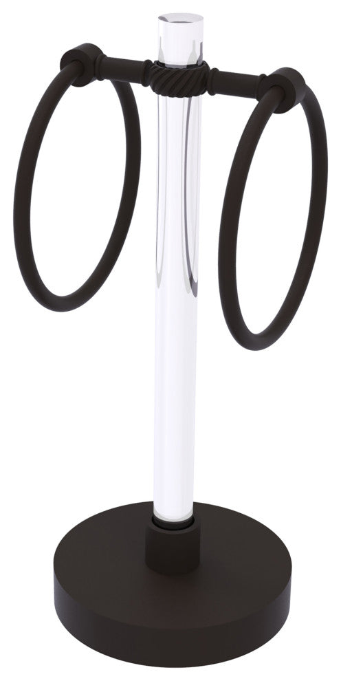 Clearview Vanity Guest Towel Ring with Twisted Accents, Oil Rubbed Bronze