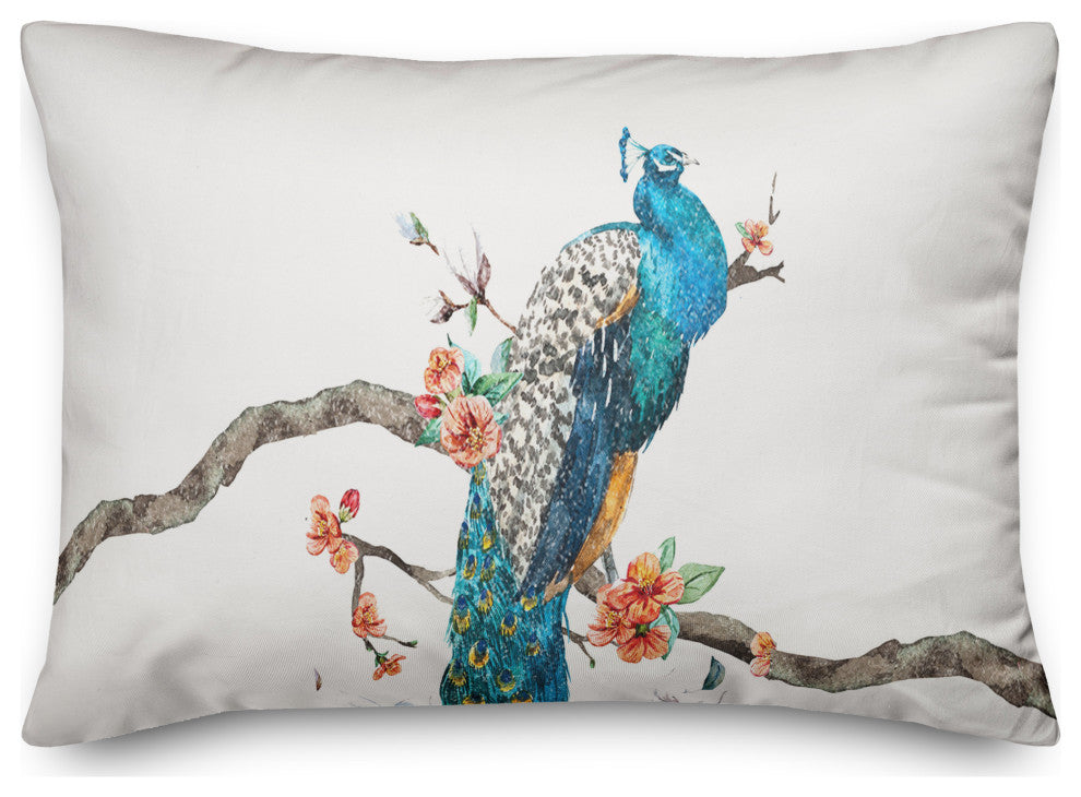 Floral Peacock 14x20 Spun Poly Pillow
