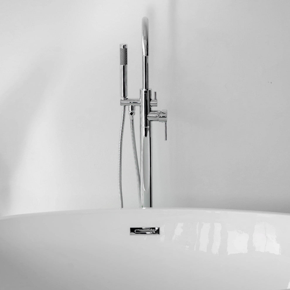 SevenFalls 8017 Single Handle Floor Mounted Tub Filler with Handheld Shower