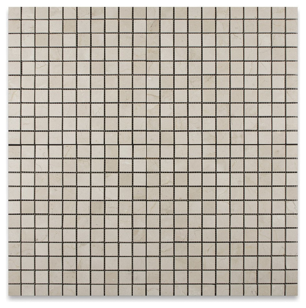 1 X 1 Crema Marfil Marble Polished Mosaic Tile
