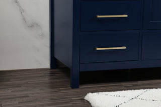Isabel Single Bathroom Vanity, Blue, 60", Without Backsplash