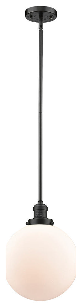 X-Large Beacon 1-Light Mini Pendant, Oil Rubbed Bronze, Matte White