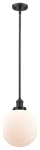 X-Large Beacon 1-Light Mini Pendant, Oil Rubbed Bronze, Matte White
