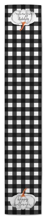Happy Halloween Buffalo Check Table Runner
