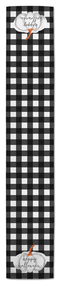 Happy Halloween Buffalo Check Table Runner