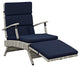 Envisage Chaise Outdoor Patio Wicker Rattan Lounge Chair-Light Gray Navy