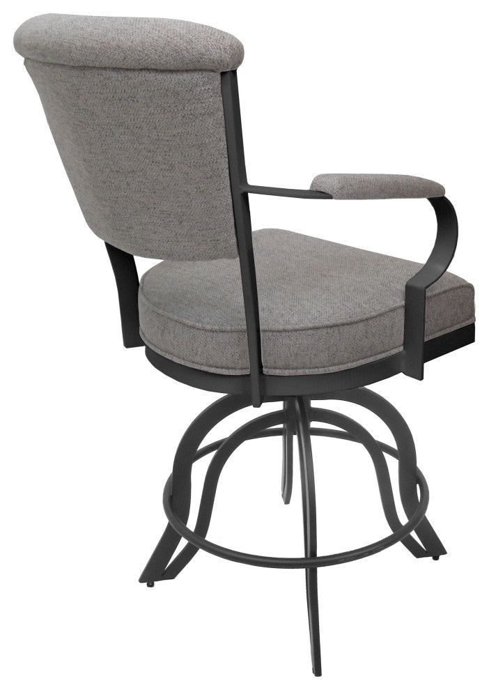 Miami Counter 26" or 30" Metal Bar Stool - A Base, Portwood Ash - Grey, 26"